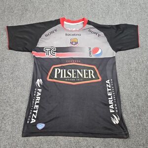 Barcelona SC Soccer Jersey Mens Small Black Red Ecuador LigaPro Sponsor Futbol